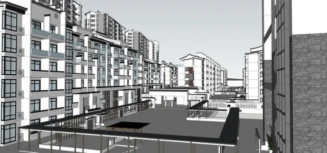 Sketchup Residential Model | High rise Residential Buildings, Residential Buildings, New Chinese Style