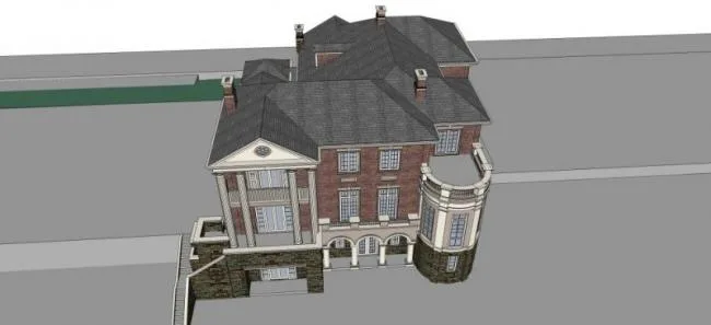 Sketchup Villa Model | Single Family Villa, Classical Style