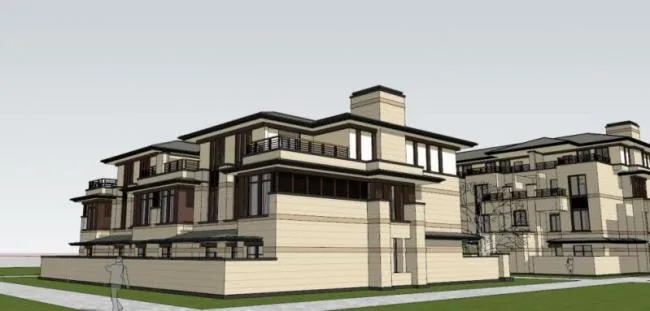 Sketchup Villa Model | Multi row Villa, Modern Style