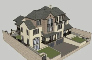 French Classical Style Solo Villa | SketchUp 3D Model-BIM WORLD