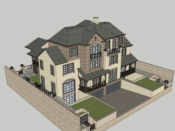 Sketchup Villa Model | Solo Villa, French Classical Style