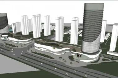 SketchUp Complex Model: Modern Super High-Rise Commercial and Hotel Development-BIM WORLD
