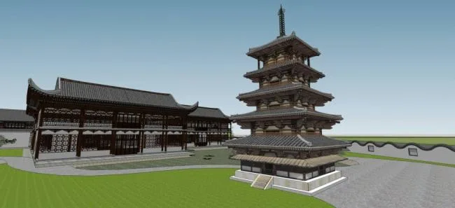 Sketchup Business Model | Multi story clubhouse, landscape, tower, entrance, pavilion, commercial building, Chinese style
