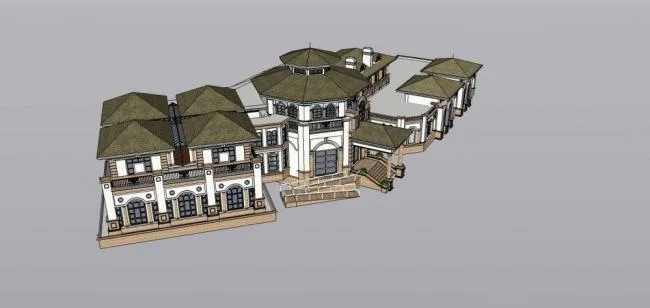 Sketchup Business Model | Multi story Commercial Club, European, Classical Style