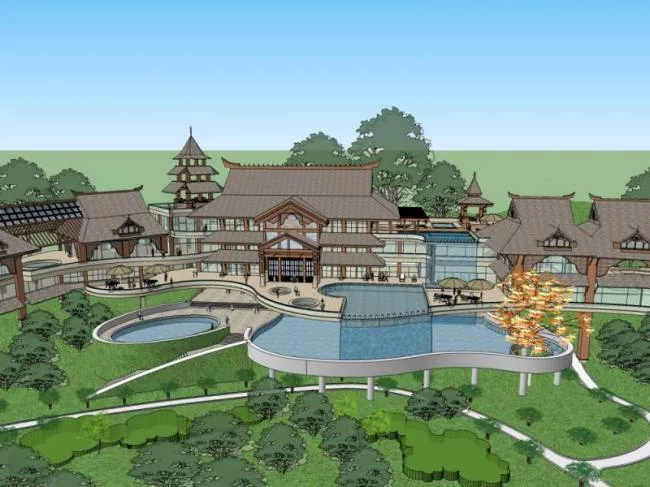 Sketchup Business Model | Clubhouse, Modern Chinese Style