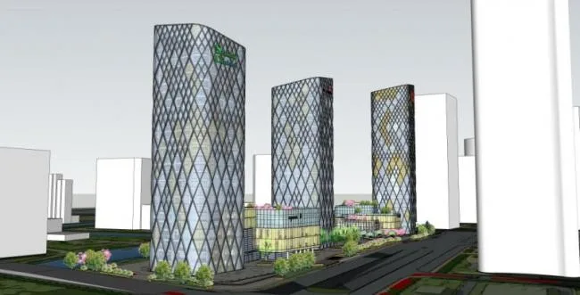 Sketchup Complex Model | Super high-rise commercial complex, office, hotel, modern style
