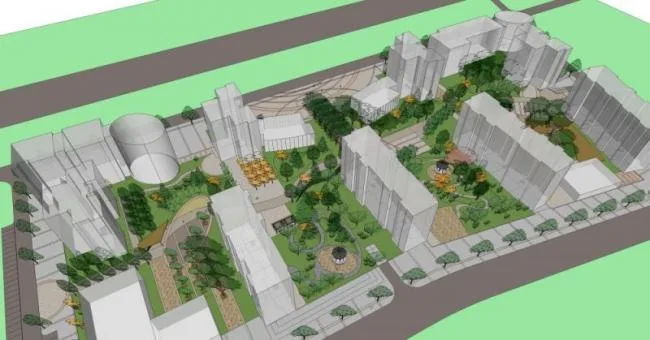 Sketchup Landscape Model | Community Landscape, Modern Style