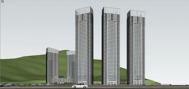 Sketchup Complex Model | Super high-rise commercial complex, office building, modern style