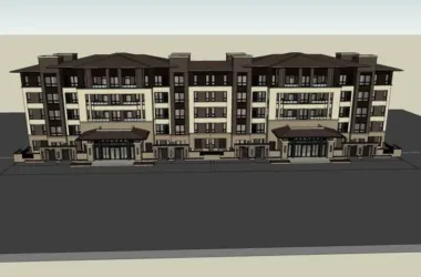 Classical Style Row House Residential Model in SketchUp-BIM WORLD