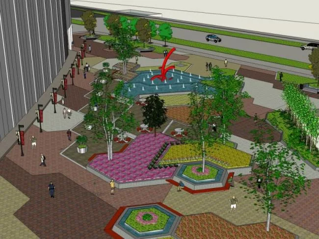 Sketchup Landscape Model | Landscape Planning, Modern Style
