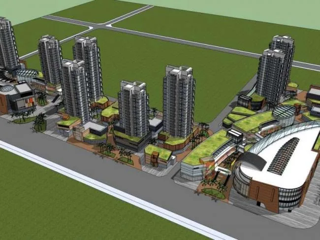 Sketchup Complex Model | High rise apartment residential, commercial, multi story complex, modern style
