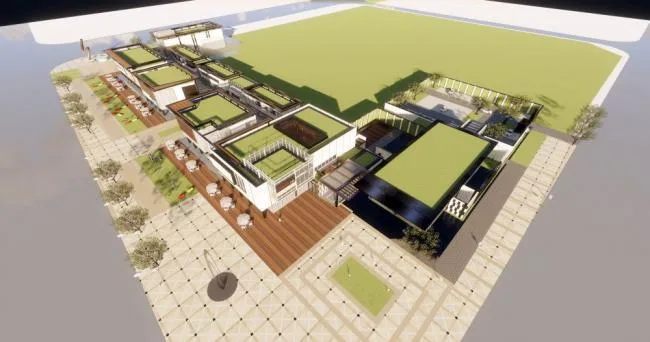 Sketchup Business Model | Multi story commercial building, commercial street, modern style