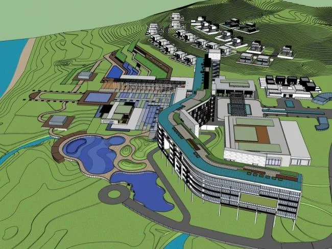 Sketchup Hotel Model | Multi story Resort Hotel, Modern Style