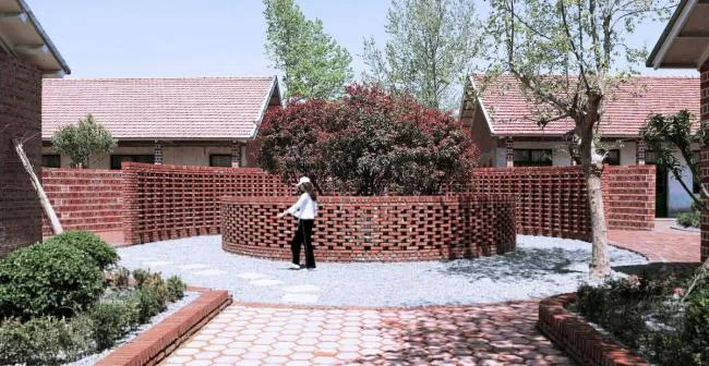 BIM Architecture | Rhythmic Brick Red Garden: Rizhao 1971 Study Camp Old School Reform/DK Architectural Design