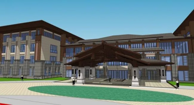 Sketchup Hotel Model | Multi story Hotel, Chinese Style