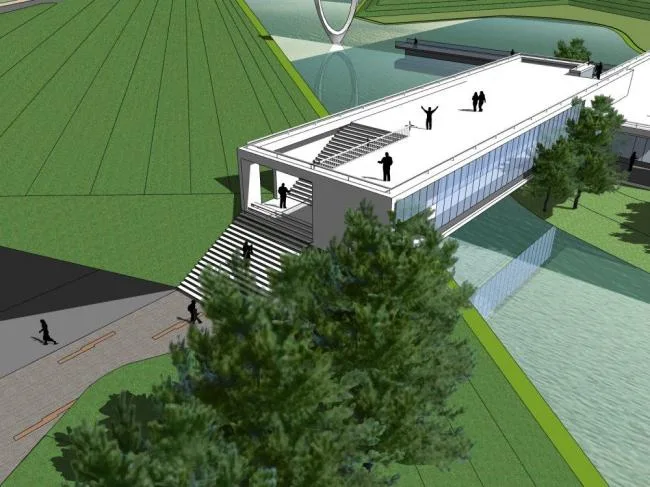 Sketchup Cultural Model | Exhibition Center, Exhibition Hall, Cultural Architecture, Modern Style