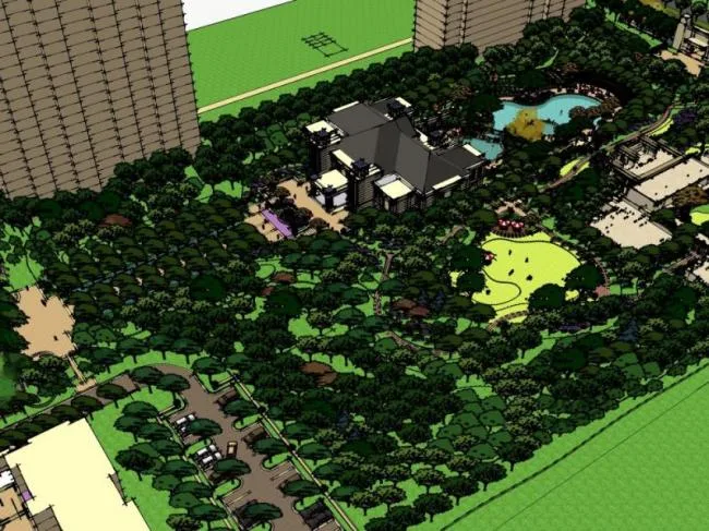 Sketchup Landscape Model | Community Landscape, Residential Landscape, European Style, Classical Style