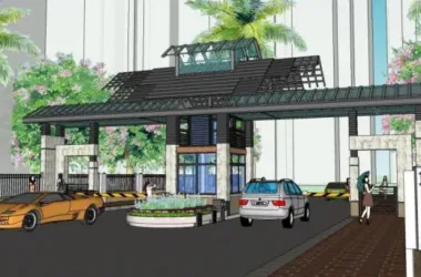 SketchUp Landscape Design: Chinese-Style Entrance with Security Pavilion and Single-Story Layout-BIM WORLD