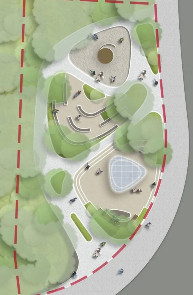 Sketchup Landscape Model | Square Landscape, Modern Style