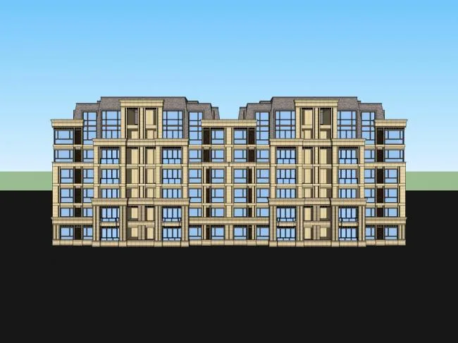 SketchUp Residential Design | Multi-Story Classical Style Apartment Building