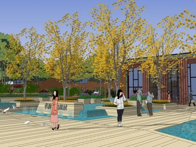 Sketchup Landscape Model | Commercial Landscape, Modern Style