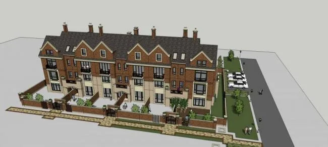 Classical British Row Villa Model in SketchUp