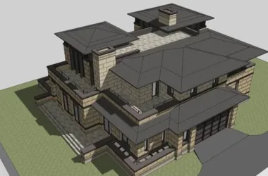 Classical Single-Family Villa Model in SketchUp-BIM WORLD