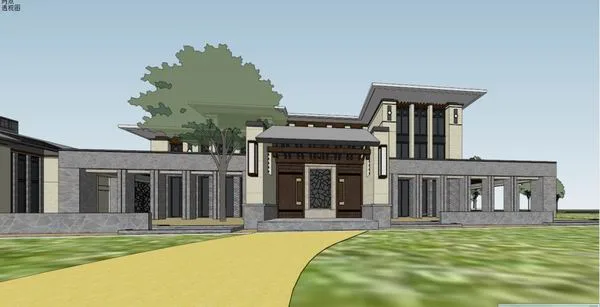Classical Style Single-Family Villa Cluster | SketchUp Model