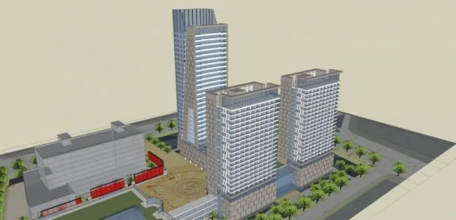 Sketchup Complex Model | Super High rise Commercial Complex, Modern Style