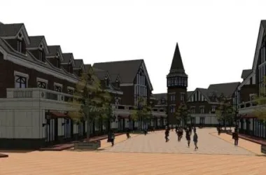 SketchUp Business Model: Multi-Story British-Style Residential and Commercial Street in Classical Design-BIM WORLD