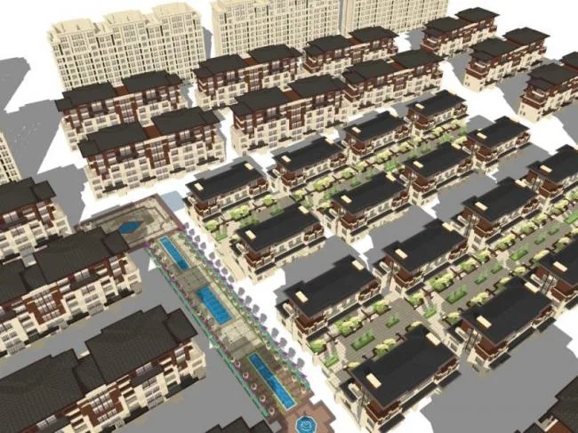 Sketchup Villa Model | Villa Cluster, Classical Style
