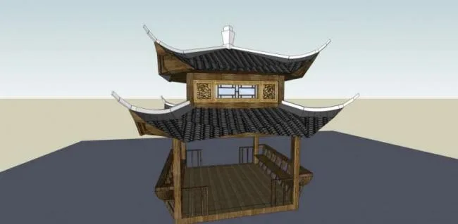 Sketchup Sketch Model | Pavilion, Chinese Style, Sketch