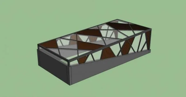 SketchUp Material Model: Garage Entrance Components and Materials