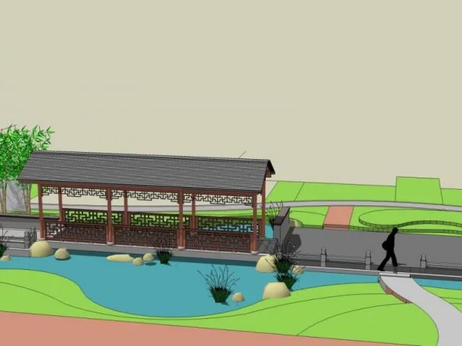 Sketchup Landscape Model | Garden Landscape, Chinese Style