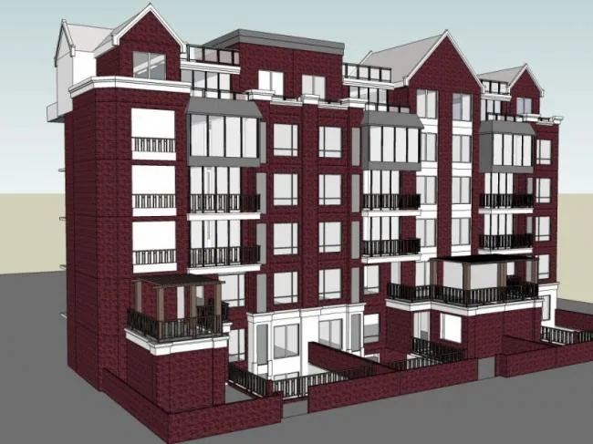 Sketchup Residential Model | Multi story Residence, Row, Modern Style
