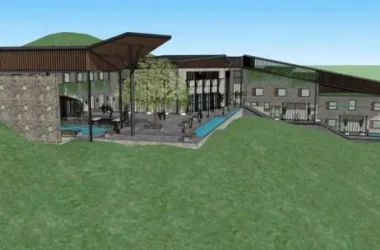 Multi-Story Mountain Hotel and Office SketchUp Model with Chinese Architectural Style-BIM WORLD