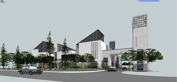 Sketchup Business Model | Multi story Commercial Street, Modern Chinese Style