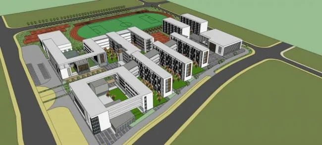 Sketchup School Model | Multi story School, Campus, Teaching Building, Educational Architecture, Modern Style