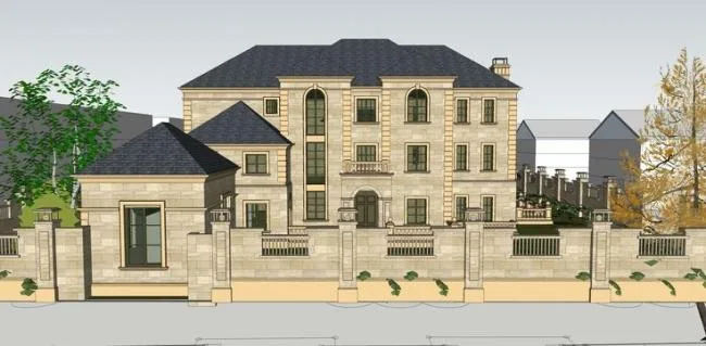 Sketchup Villa Model | Solo Villa, French Classical Style