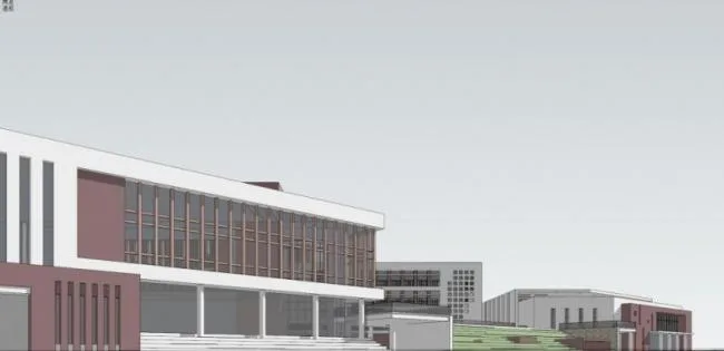 Sketchup School Model | Multi story Elementary School, Campus Educational Architecture, Modern Style