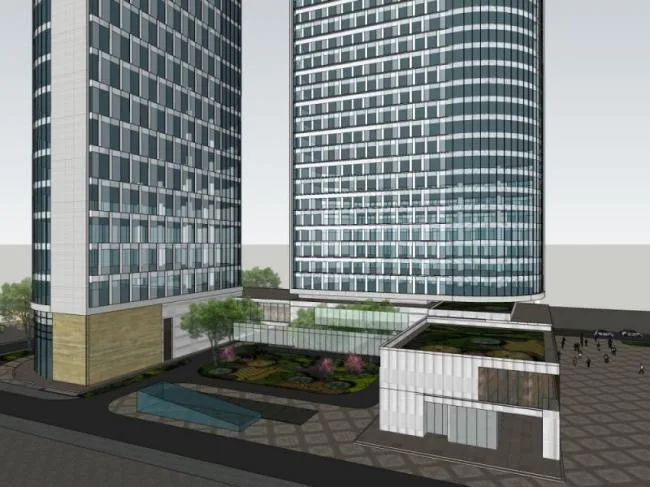 Sketchup Hotel Model | High rise Hotel, Modern Style
