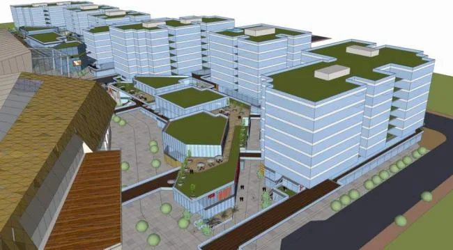 Sketchup Complex Model | Multi story Commercial Complex, Small Multi story Office Building, Modern Style