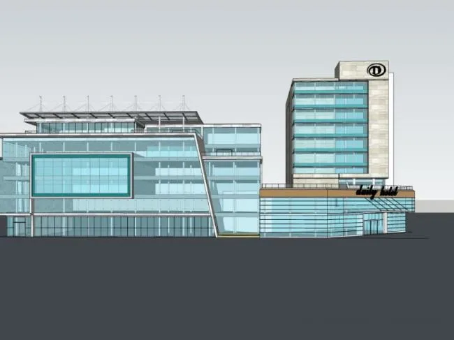 Sketchup Complex Model | Multi story Commercial Complex, Office, Hotel, Modern Style