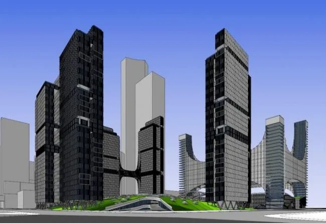 Sketchup Office Model | Super high-rise office buildings, apartments, modern style