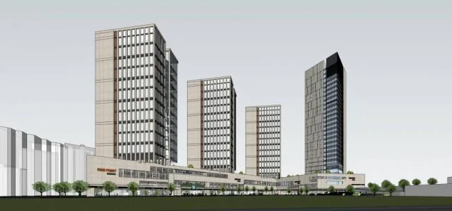 Sketchup Complex Model | High rise commercial complex, hotel office, residential apartment, commercial podium, modern style