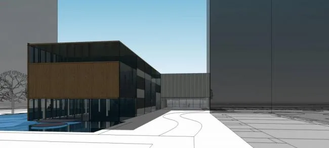 Sketchup Business Model | Multi story clubhouse, commercial building, modern style
