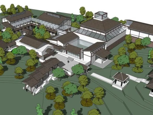 Sketchup Cultural Model | Multi story Museum, Cultural Architecture, Chinese Style