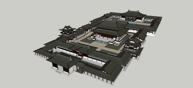 SketchUp Model of Ancient Chinese Multi-Story Temple: Religious Architecture