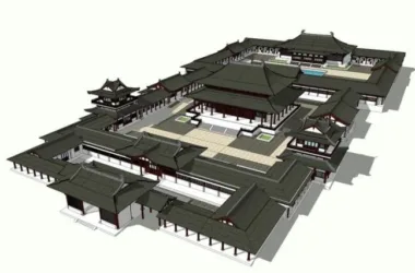 SketchUp Model of a Multi-Story Ancient Chinese Temple-BIM WORLD