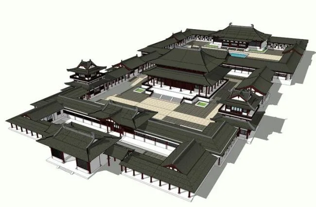 Sketchup Ancient Architecture Model | Multi story Ancient Temple, Chinese Style